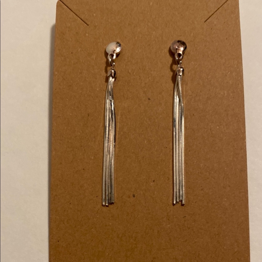 Elegant Sterling Silver Tassel Post Dangle Earrings NEW